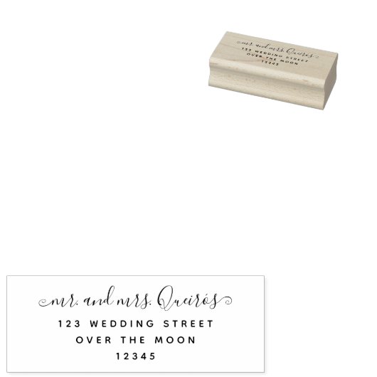 ミセスの結婚夫婦書道差出人住所 ラバースタンプ (押印)