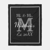 ミセスエレガント・ネーム・ホワイト結婚ズ フリースブランケット (正面)