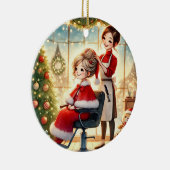 ミセスカスタマイズクロース・クリスマスと美容師 セラミックオーナメント (右)