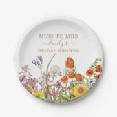 ミセスカラフル恋しく思ブライダルシャワーに野花 ペーパープレート (正面)