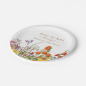 ミセスカラフル恋しく思ブライダルシャワーに野花 ペーパープレート (アングル)