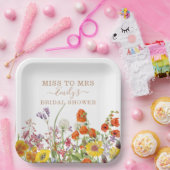 ミセスカラフル恋しく思ブライダルシャワーに野花 ペーパープレート (パーティー)