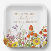 ミセスカラフル恋しく思ブライダルシャワーに野花 ペーパープレート (正面)