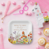 ミセスカラフル恋しく思ブライダルシャワーに野花 ペーパープレート (パーティー)