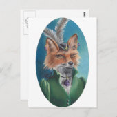 ミセスキツネはがきアニマルポストカードビクトリアンキツネ ポストカード (正面/裏面)