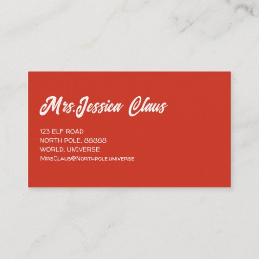 ミセスクロースホリデーベーキングデライト 名刺 (裏面)