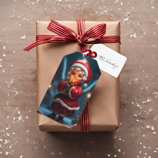 ミセスクロース姿クリスマスホリデーギフトラベル ギフトタグ