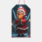 ミセスクロース姿クリスマスホリデーギフトラベル ギフトタグ (正面)