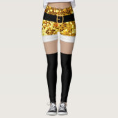 ミセスサンタクロース金ゴールドグリッターレギンス レギンス (正面)