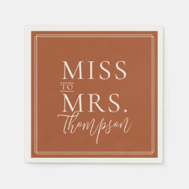 ミセスシンプル恋しく思テラコッタブライダルシャワー紙 スタンダードカクテルナプキン