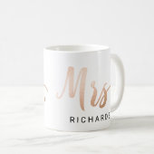 ミセスタイポグラフィフェイクバラ金ゴールド コーヒーマグカップ (正面右)