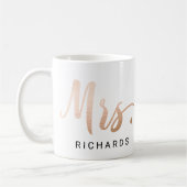 ミセスタイポグラフィフェイクバラ金ゴールド コーヒーマグカップ (左)