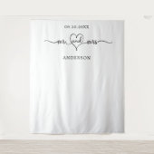 ミセスハート写真の背景結婚の タペストリー (正面)