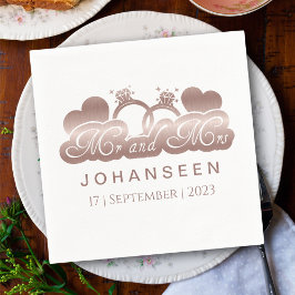 ミセスバラゴールドエレガントフォイルハート結婚式 スタンダードカクテルナプキン