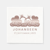 ミセスバラゴールドエレガントフォイルハート結婚式 スタンダードカクテルナプキン (正面)