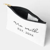 ミセスパーソナライズされたメイクアップカスタムブライダルパーティ アクセサリーポーチ (見開き)