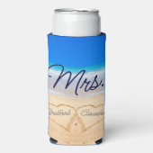 ミセスビーチ結婚式ハートインサンドクーラーボックス スリム缶クーラー (Seltzer正面)