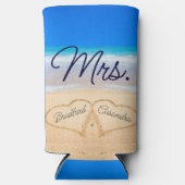 ミセスビーチ結婚式ハートインサンドクーラーボックス スリム缶クーラー (正面)