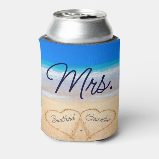 ミセスビーチ結婚式ハートインサンドクーラーボックス 缶クーラー (缶裏面)