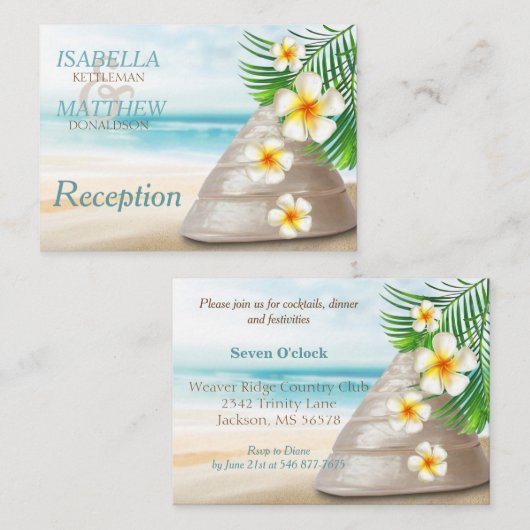 ミセスビーチ結婚式 |披露宴 エンクロージャーカード (正面/裏面)