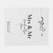 ミセスブライダルカップルのミニマリスト結婚の贈り物 フリースブランケット (正面(横))