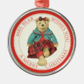 ミセスベアプレミアムラウンドオーナメント+文字 メタルオーナメント (正面)