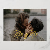 ミセスミセス・ポストカード結婚式招待状 箔招待状ポストカード (正面)