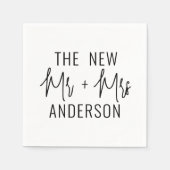 ミセスモダンズ氏のミニマルな脚本を結婚発表 スタンダードカクテルナプキン (正面)
