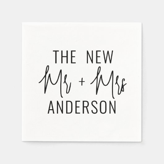 ミセスモダンズ氏のミニマルな脚本を結婚発表 スタンダードカクテルナプキン (正面)