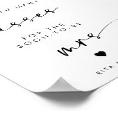 ミセスモダンブライダルシャワーゲームサインのためのシックなキス ポスター (角)