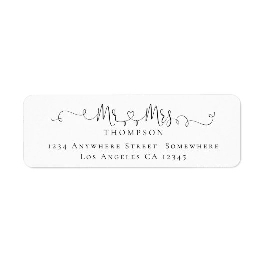 ミセスリングや輪ハートスクリプト戻り名住所 シール (正面)