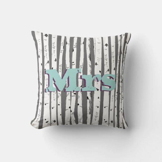 ミセス又はミセスが樺の木ツリー枕をパーソナライズ クッション (正面)