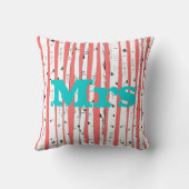 ミセス又はミセスが樺の木ツリー枕をパーソナライズ クッション (裏面)