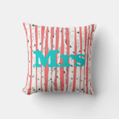 ミセス又はミセスが樺の木ツリー枕をパーソナライズ クッション (正面)