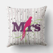 ミセス又はミセスが樺の木ツリー枕をパーソナライズ クッション (裏面)