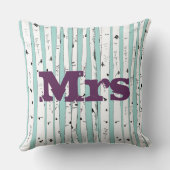 ミセス又はミセスが樺の木ツリー枕をパーソナライズ クッション (裏面)