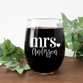 ミセス名パーソナライズされた結婚前 ステムなしワイングラス
