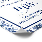 ミセス地中海のシャワーのキスの数のサイン ポスター (角)