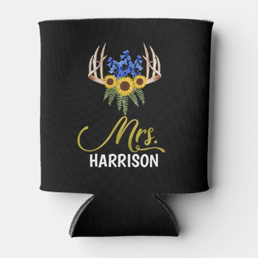 ミセス姓素朴フローラ結婚〔雄ジカの〕枝角 缶クーラー (正面)