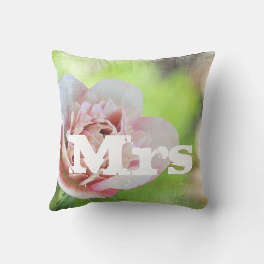 ミセス庭園の結婚式フローラピンク牡丹枕 クッション (裏面)