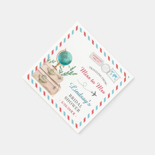 ミセス恋しく思エアラインシックブライダルシャワーから旅行 スタンダードカクテルナプキン (角)