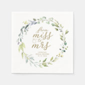 ミセス恋しく思グリーユーカリブライダルシャワーにかわいい スタンダードカクテルナプキン (正面)