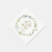 ミセス恋しく思グリーユーカリブライダルシャワーにかわいい スタンダードカクテルナプキン (角)