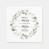 ミセス恋しく思グリー・ユーカリブライダルシャワーへ スタンダードカクテルナプキン (正面)