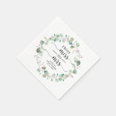 ミセス恋しく思グリー・ユーカリブライダルシャワーへ スタンダードカクテルナプキン (角)