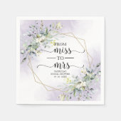 ミセス恋しく思グ・グリーナリー幾何学模様ブライダルシャワーへ スタンダードカクテルナプキン (正面)