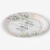 ミセス恋しく思グ・グリーナリー幾何学模様ブライダルシャワーへ ペーパープレート (アングル)