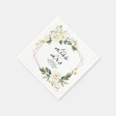 ミセス恋しく思グ・グリーナリー幾何学模様ブライダルシャワーナプキへ スタンダードカクテルナプキン (角)