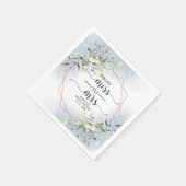 ミセス恋しく思グ・グリーナリー幾何学模様ブライダルシャワーナプキへ スタンダードカクテルナプキン (角)