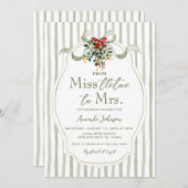 ミセス恋しく思ス・クリスマス・ブライダルシャワーへのセージ・トレトー 招待状 (正面/裏面)